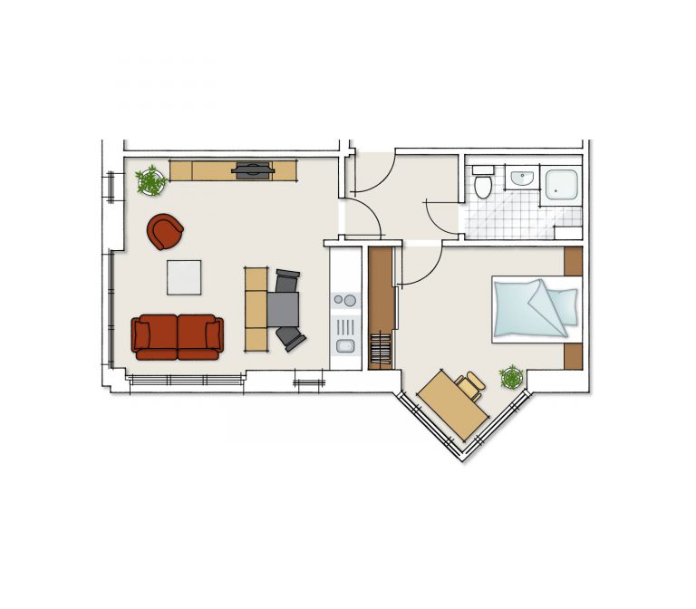 Grundriss Appartement Haus 1 + 5