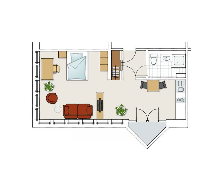 Grundriss Studio Haus 1, 2, 5